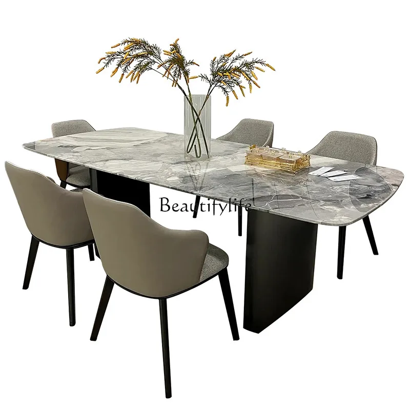 

Dining table rectangular removable minimalist marble slab