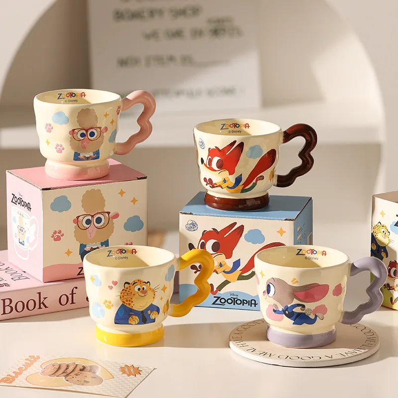 

Y2K 330ml New Disney Anime Zootopia Judy Ceramic Cup Kawaii Nick Milk Coffee Mug Breakfast Oat Cup Girl Water Cup Birthday Gift