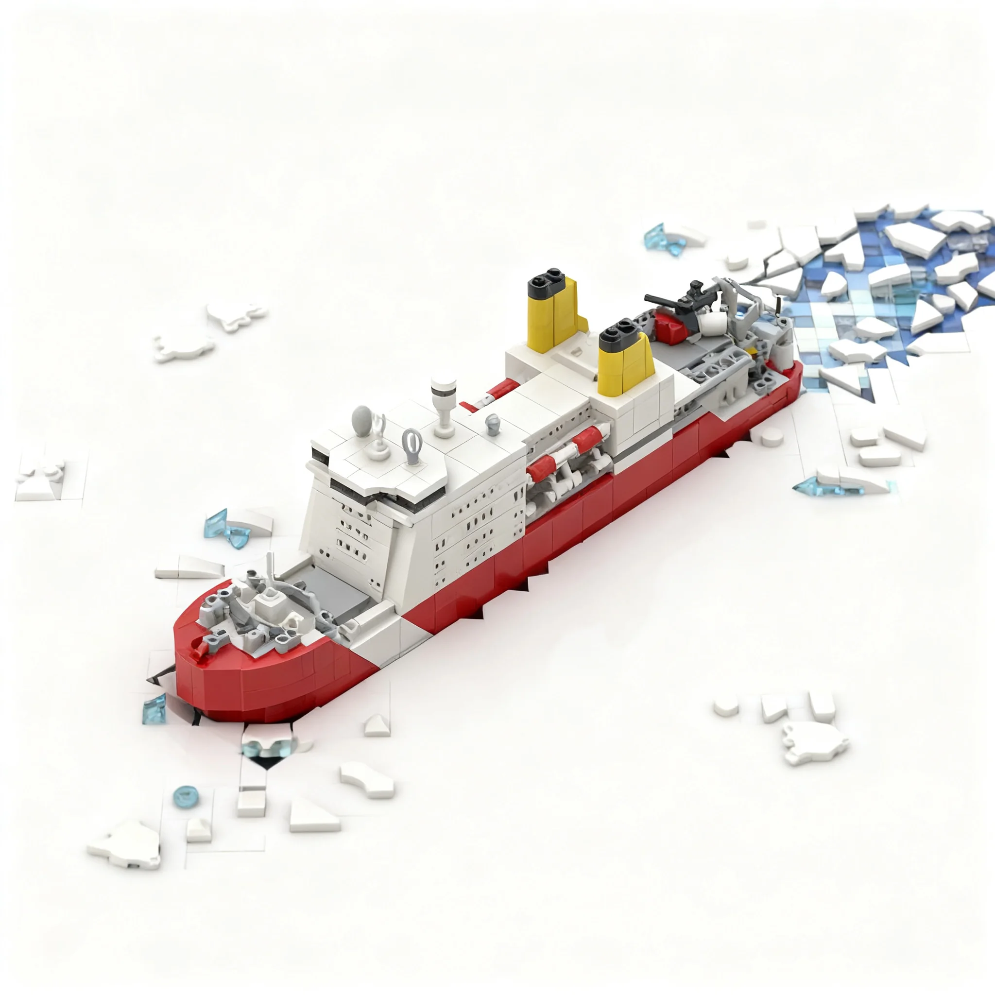 1558pcs MOC Diorama USCG Ice Breaker CSM020 Boat Model Building Blocks Christmas Gift Toys Architecture Collection Idea Decor