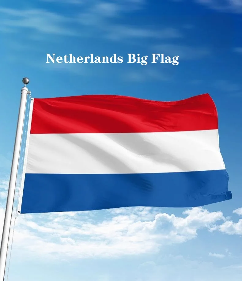 Anpassbare 200 x 300 cm große Niederlande-Flagge / 14 x 21 cm Hand-/Schnurbanner für drinnen und draußen, dekorative große Flagge – Detail 2