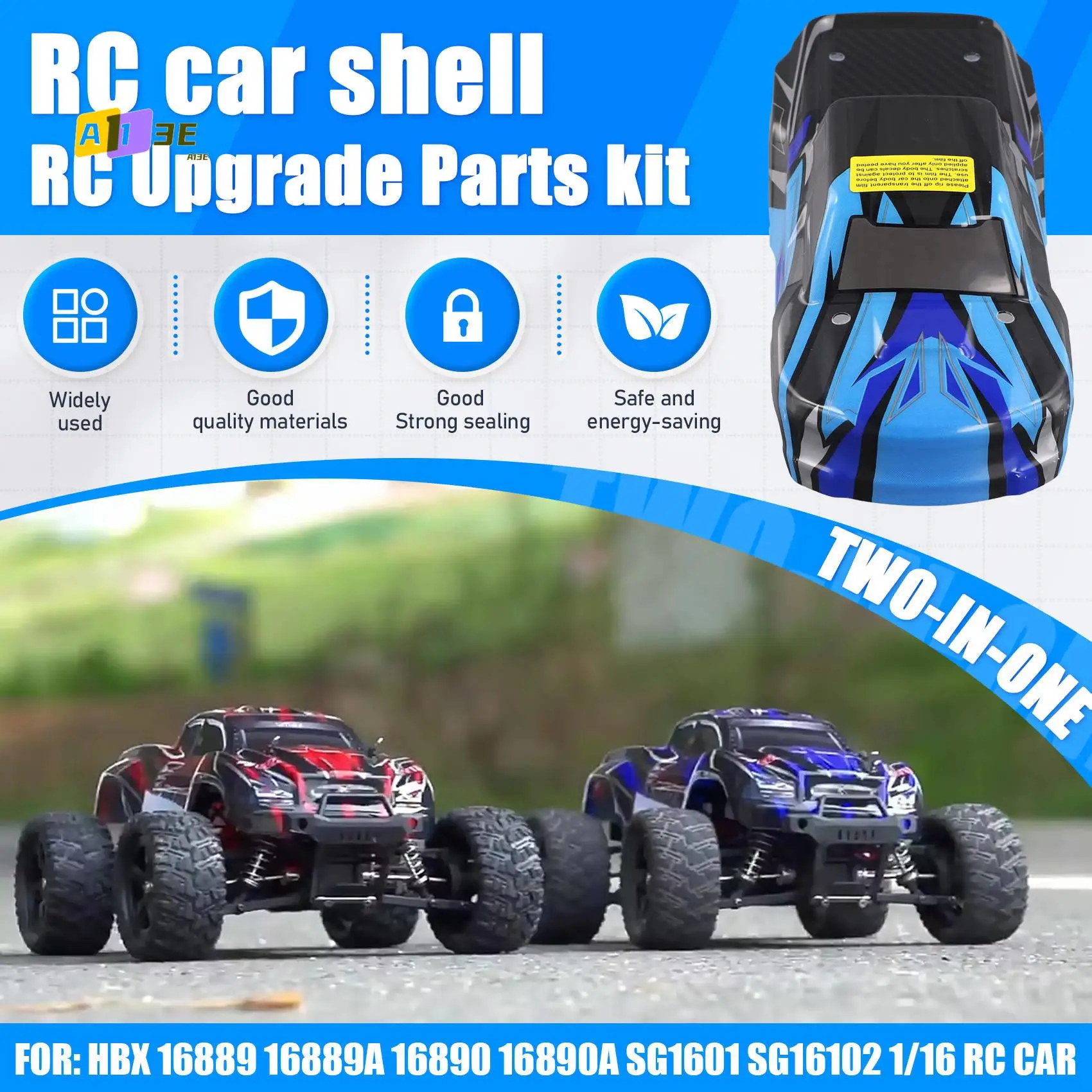 

A13E-HBX 16889 16889A 16890 16890A SG1601 SG1602 RC Car Body Shell And Sticker B004-INV 1/16 RC Car Parts Accessories
