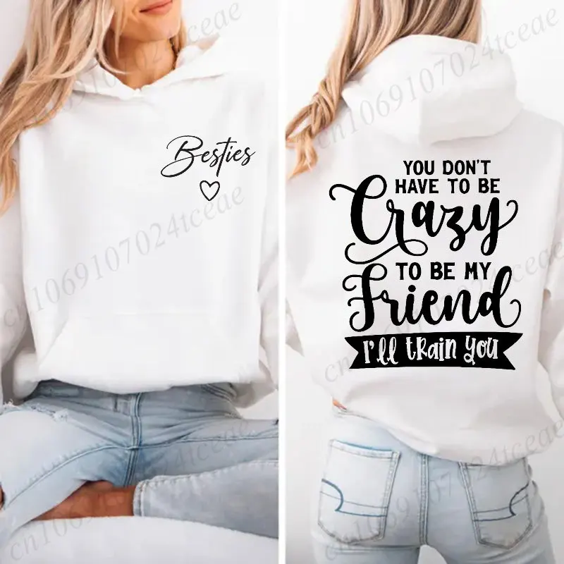 Side By Side หรือ Miles Apart เพื่อนจะเชื่อมต่อโดยหัวใจ Friendship Hoodies เสื้อสเวตเตอร์กราฟิกตลก Sportwear Top