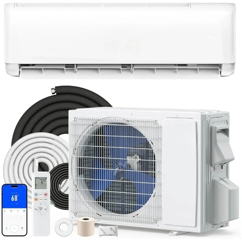 18000 BTU mini split AC/heating system, 20 inverters, 208/230V ductless air conditioning