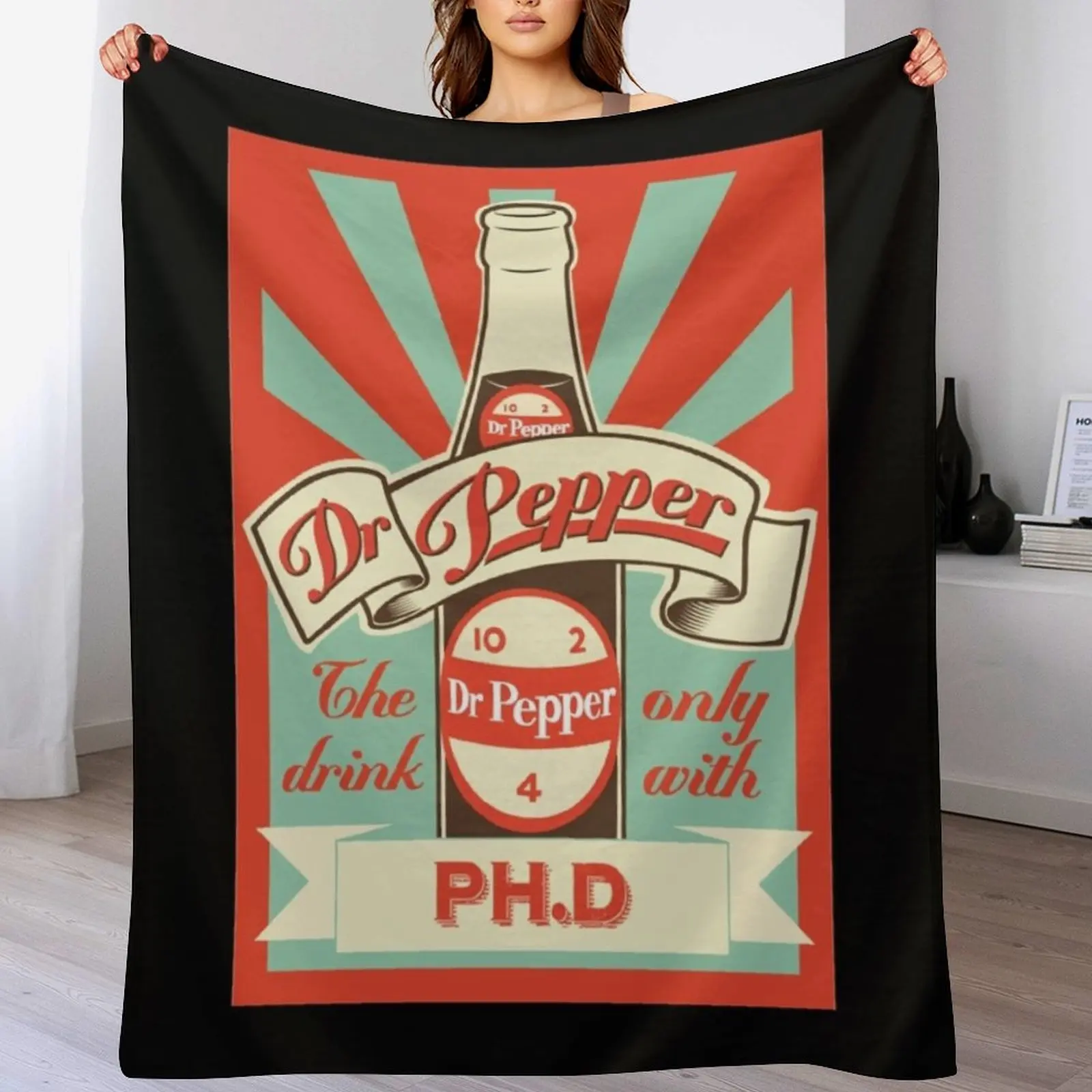 

Dr. Pepper Vintage Throw Blanket Decoratives Bed linens Blankets