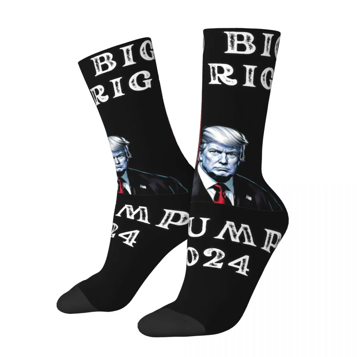 Too Big To Rig Trump 2024 Merch Crew Socks Compression Funny Trump Quote Skateboard Long Socks Warm for Unisex Little Small Gift