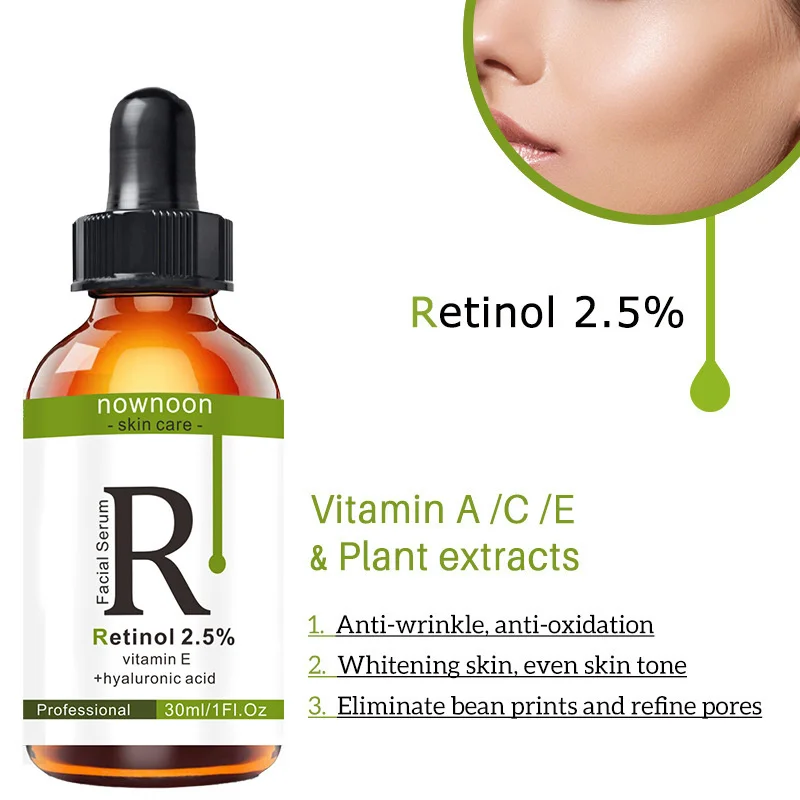 Retinol Anti-Aging Face Serum, Lifting Firming, Colágeno, Remover Rugas, Aliviar Linhas Finas, Reparar, Apertar os Cuidados com a Pele, 30ml