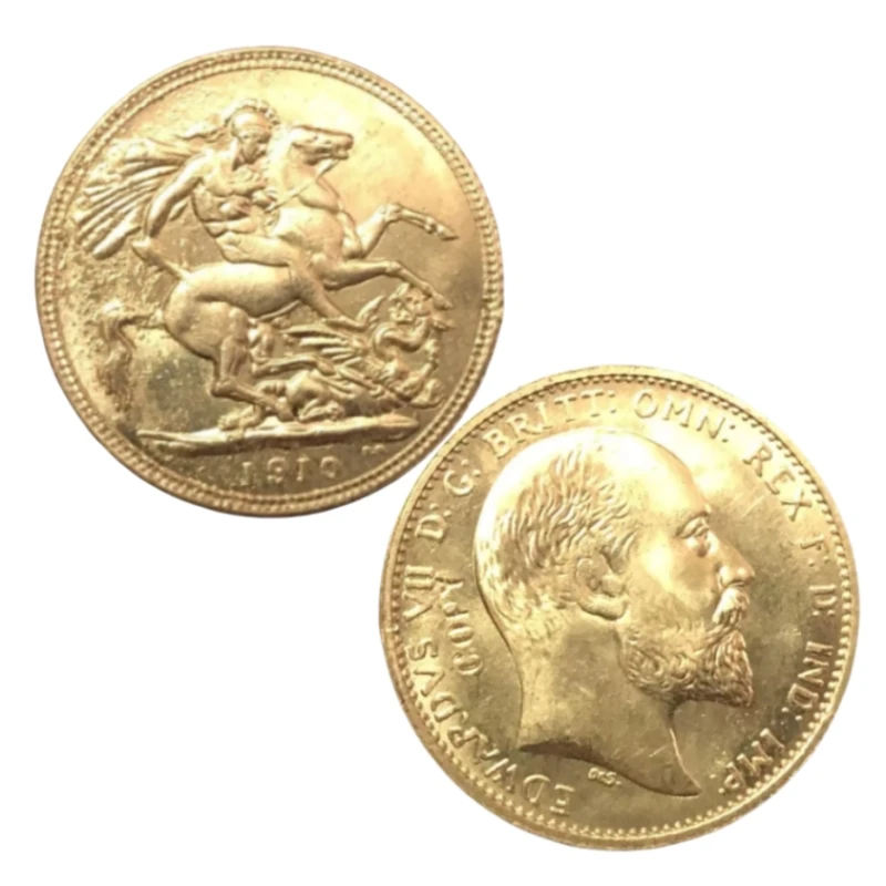 Replica 1910 United Kingdom 1 Sovereign Golden Copy Coin