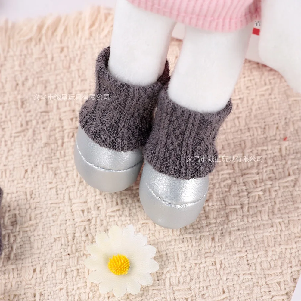Calentadores de piernas de punto para muñecas pequeñas, de color liso, con diseño de punto trenzado, accesorios para disfrazar muñecas de peluche pequeñas.