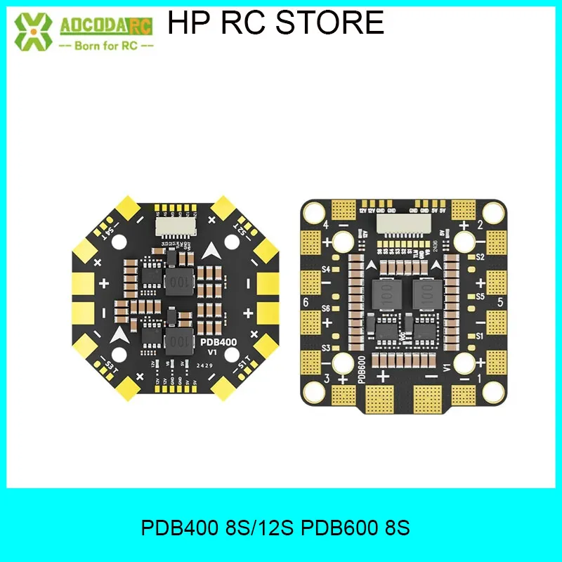 

Aocoda-RC PDB400 8S/12S 400A PDB или PDB600 8S 600A Распределительная плата для квадрокоптера, дрона, амперметра с фиксированным крылом