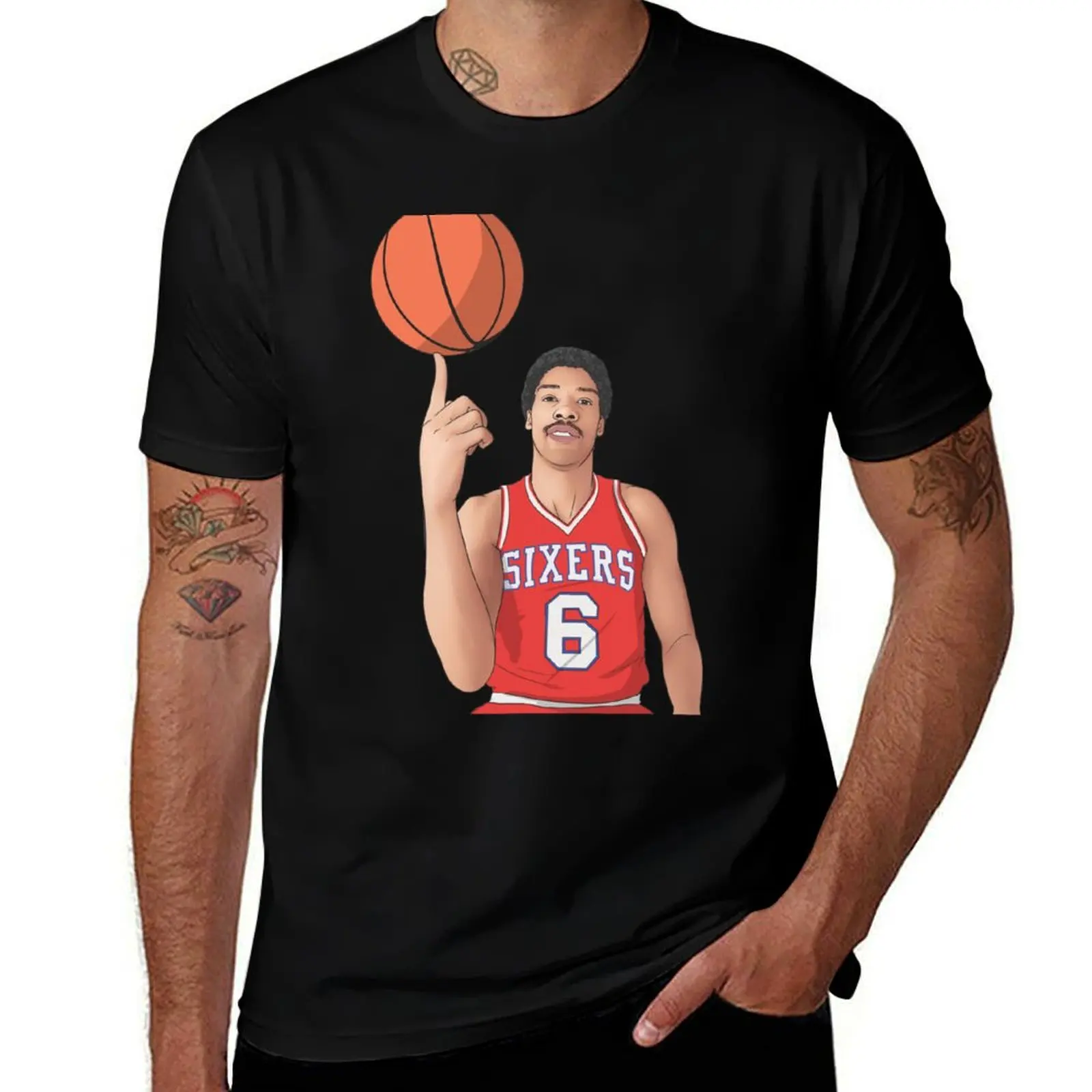 Julius Irving - Dr. J - SIXERS T-Shirt Soft Durable Cotton T-Shirt