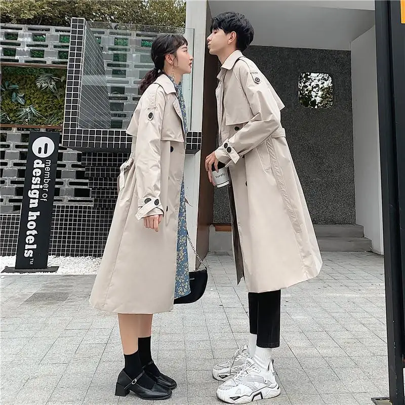 

Women's Jackets Double Breasted Long Trench Female Coat Classic Lapel Long Sleeve Windproof Overcoat With Belt Autumn Streetwear