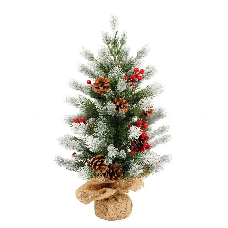 Eco-Friendly Artificial Christmas Decoration DIY Desktop Mini Small Flocking Tree Home New Year Scene Layout