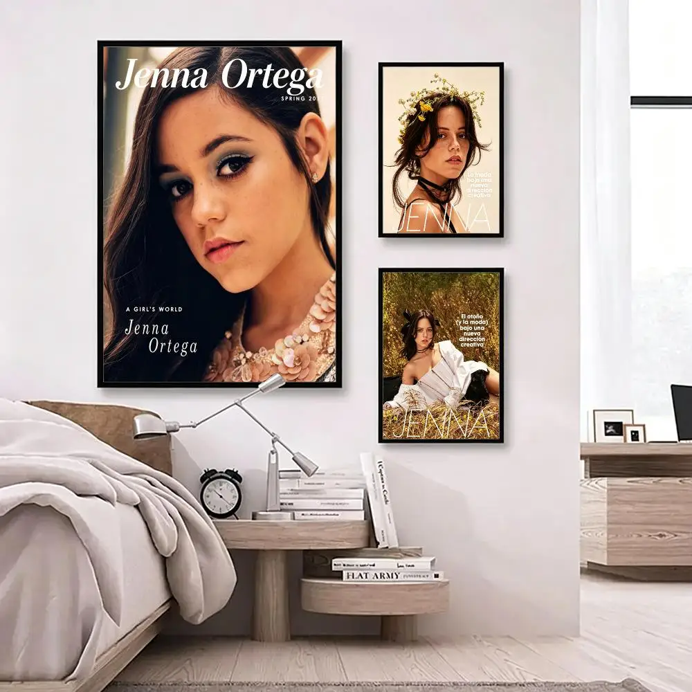 actress Jenna Ortega Poster Poster HD Waterproof Self-adhesive Art Print Wall Decor for Bedroom Living Room Gift