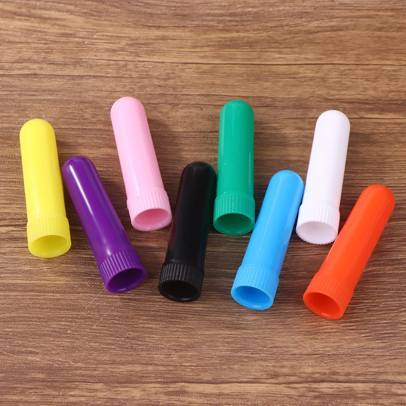 

С хлопковыми фитилями, пластиковые палочки для назального ингалятора для контейнеров эфирного масла, ингалятор для ароматерапии, пустая трубка для назального ингалятора