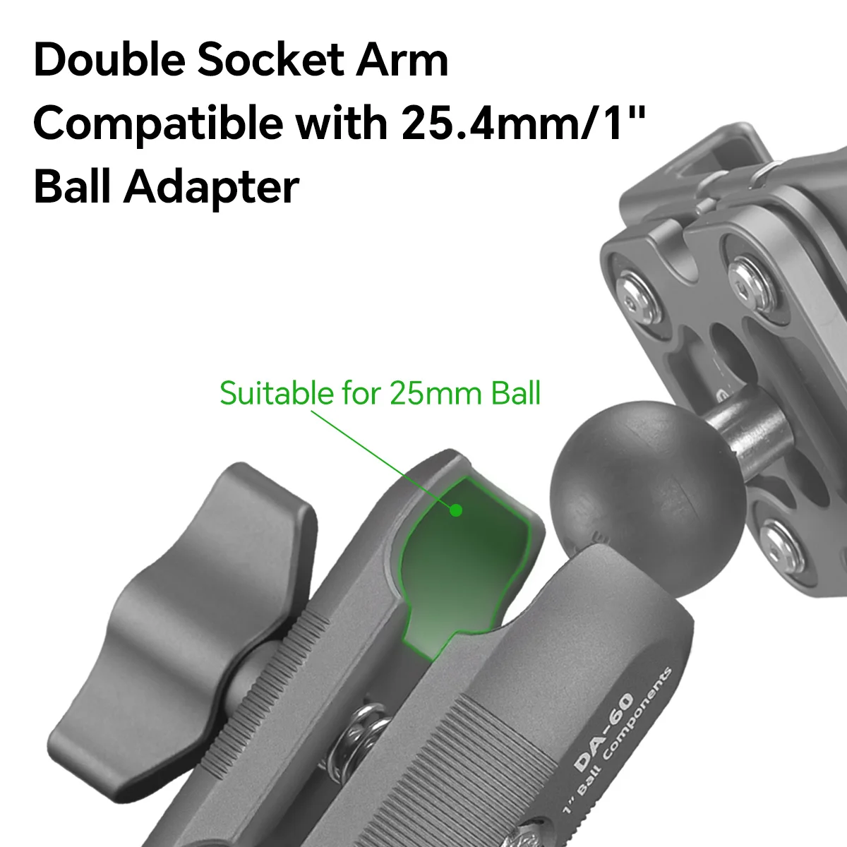 FANAUE Aluminum Alloy Ball Head Connecting Rod Length 6cm Support 25mm Ball Head Upgrade Thickening and Stability