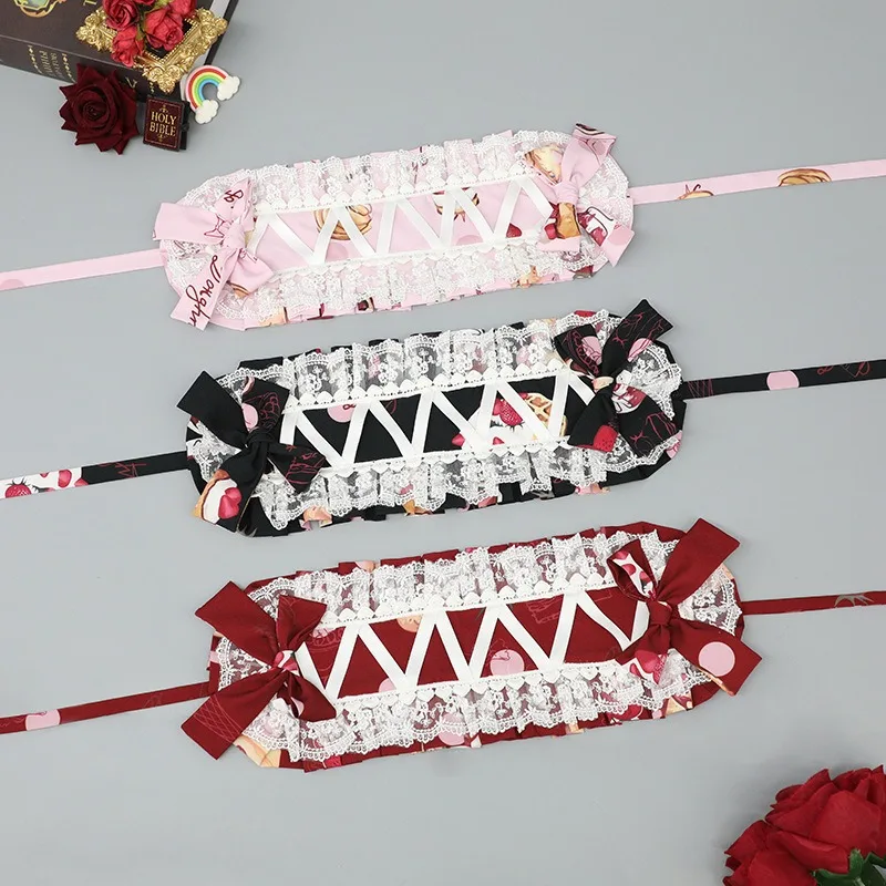 Bella Bowknot Sweet Lolita Fiore di pizzo Cerchietto per capelli Anime Cameriera Cosplay Fascia Copricapo Accessorio fatto a mano all'ingrosso