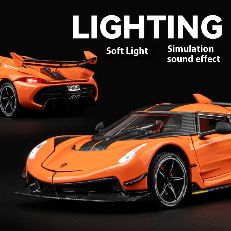 1:24 Cool Supercar Alloy Model, Simulated Sound And Light, Strong Return Force, Four-wheel Shock Absorption, Best Birthday Gift