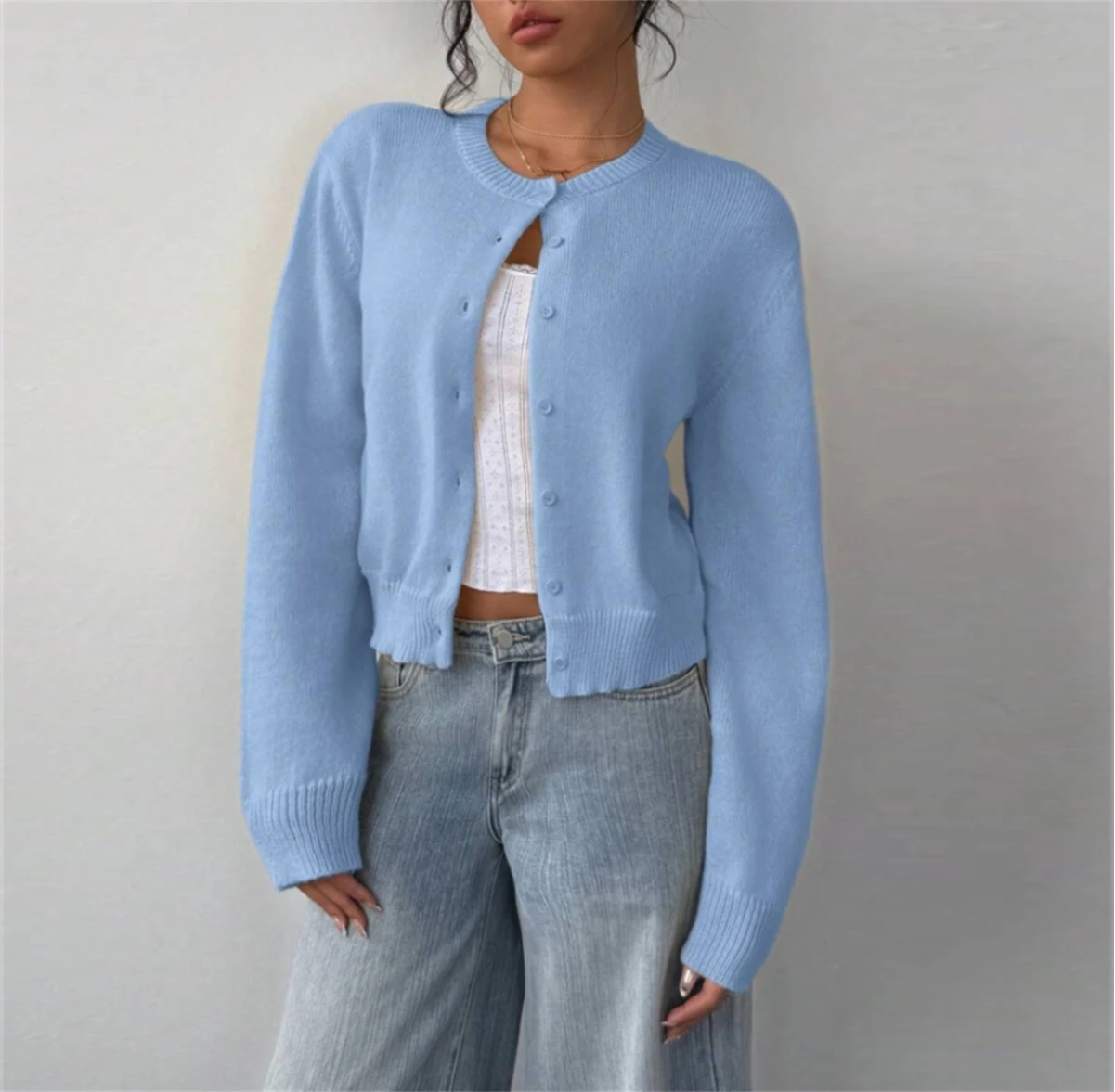 2025 الخريف الشتاء سترة مشغولة من الصوف المرأة موضة واحدة الصدر س الرقبة معطف سيدة شيك عادية تنوعا سترة معاطف أنيقة #6