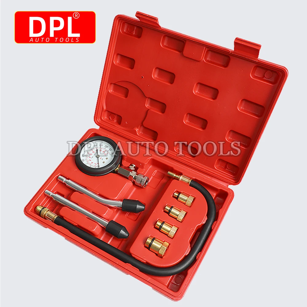 8PCS Petrol Engine Cylinder Compression Tester Kit Compression Tester kit