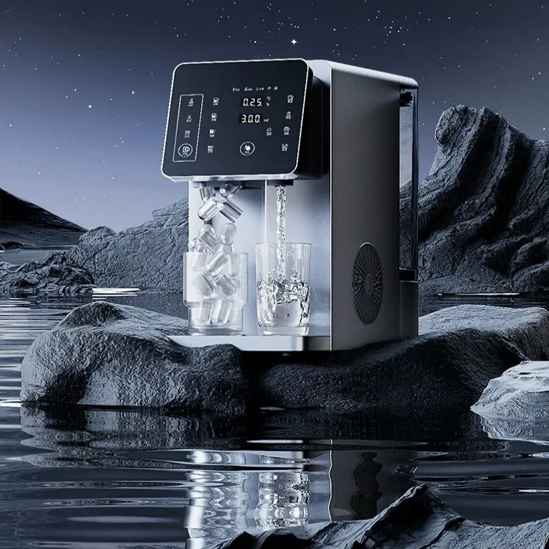 Desktop Commercial Ice Maker & Water Dispenser All-in-one Machine Cold & Hot Water Ice Making Equipment for Milk Tea Shop Bar