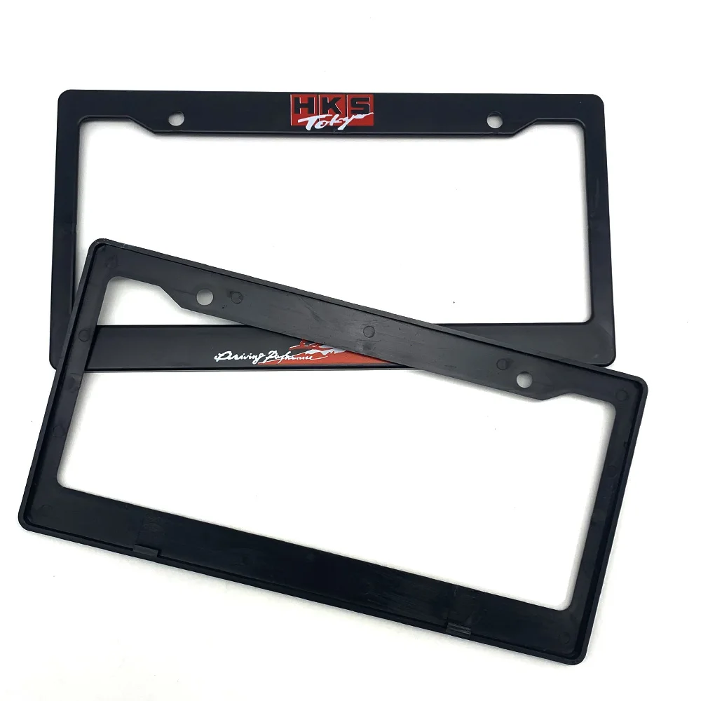 2PCS JDM Style HKS Bride USA Standard ABS Car License Plate Frame For HKS Bride Racing Car Decoration Auto Number Plate Holder