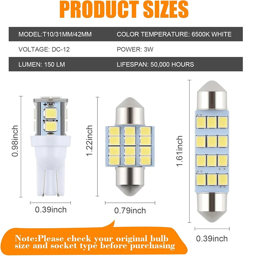 24pcs T10 Universal Car LED Light 1156 Width Lamp Upgrade Kit for Auto Interior Dome License Plate Trunk Lights Reading Light