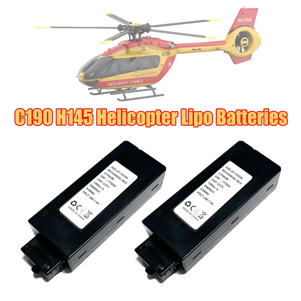 C190 RC H145 Remote Control Helicopter Lithium Battery 1200mAh 7.4V Lithium Battery