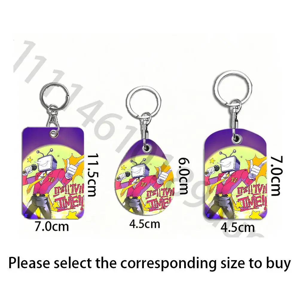 D-Deltarune Tenna Protective Printed Leather Card Case Metal Keychain for Bank Credit Bus Subway ID Cards view 4