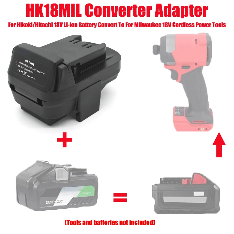 

For Hikoki/Hitachi 18V Lithium Batteries HK18MIL Battery Adapter Converter Compatible with For Milwaukee 18V Battery Power Tools