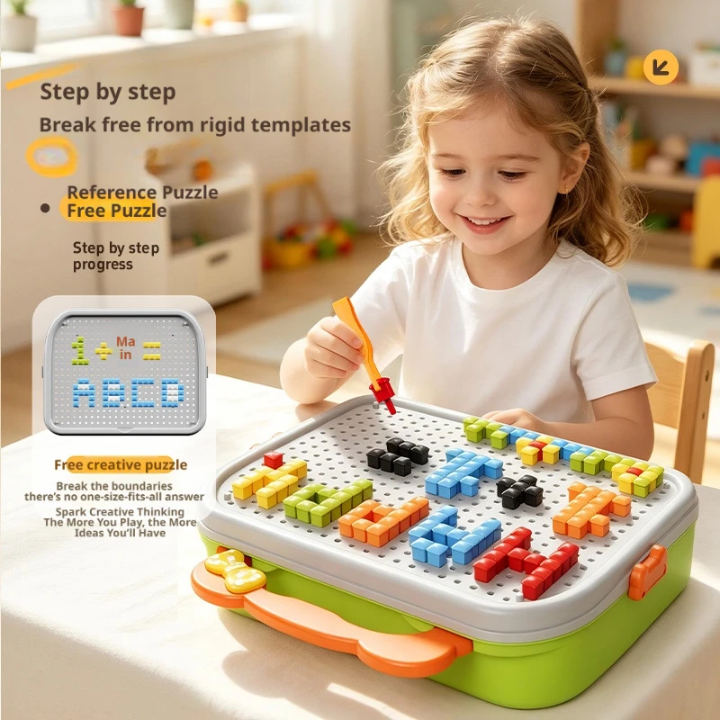 New 3D Kid's Mushroom Nail Puzzle Educational Toys Color Perception Cultivate Concentration and Creative Skills Birthday Gifts