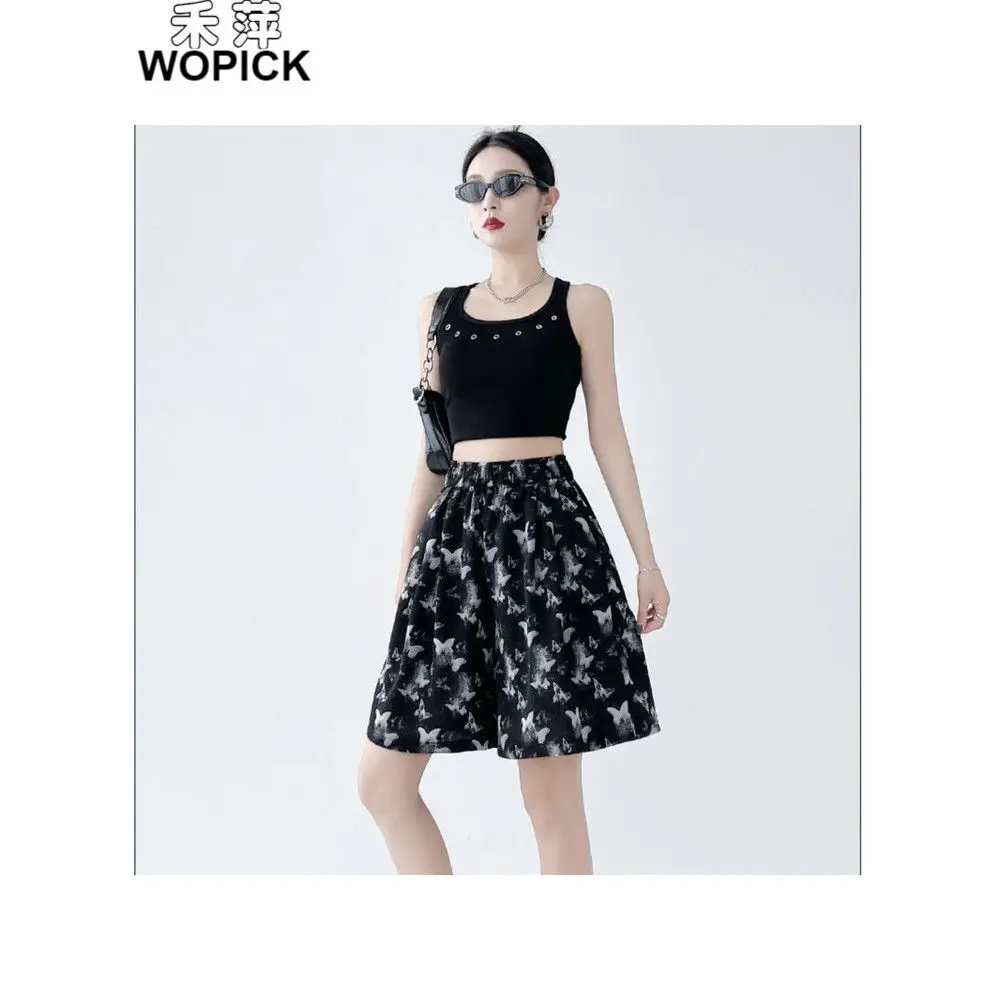 Pantaloncini casual a farfalla in seta di ghiaccio Pantaloncini bermuda slim fit a vita alta larghi estivi in seta di ghiaccio