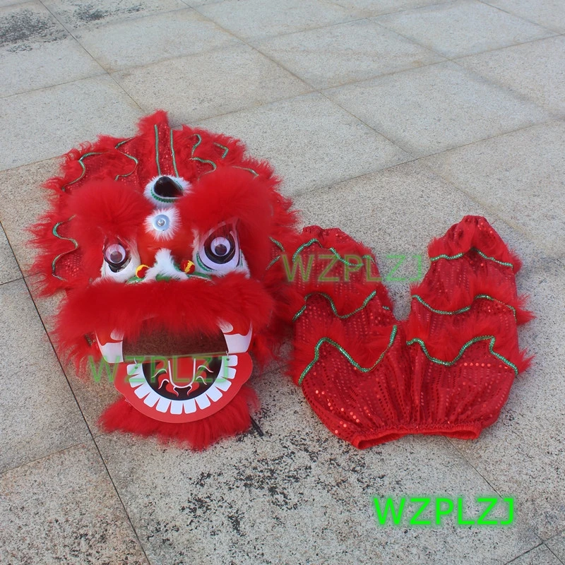 Red Lion Dance Costume for Kids, 5-12 Age, China Performance Sport, Outdoor Parade, Event Stage Mascot, Drum Pants,