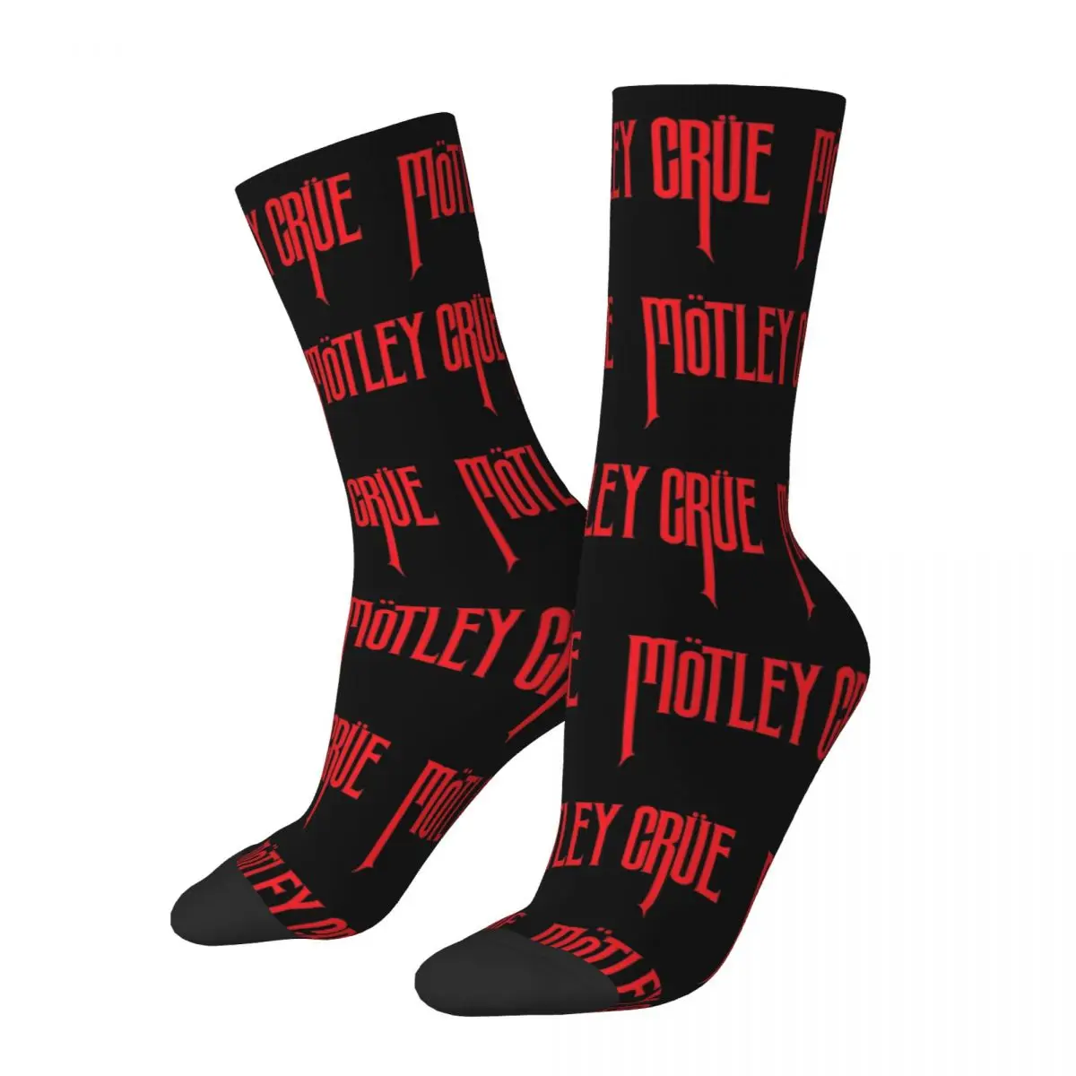 Harajuku Unisex Socks Red Stright Motley Crues Metal Band Merch Warm Skateboard Socks Spring Autumn Winter