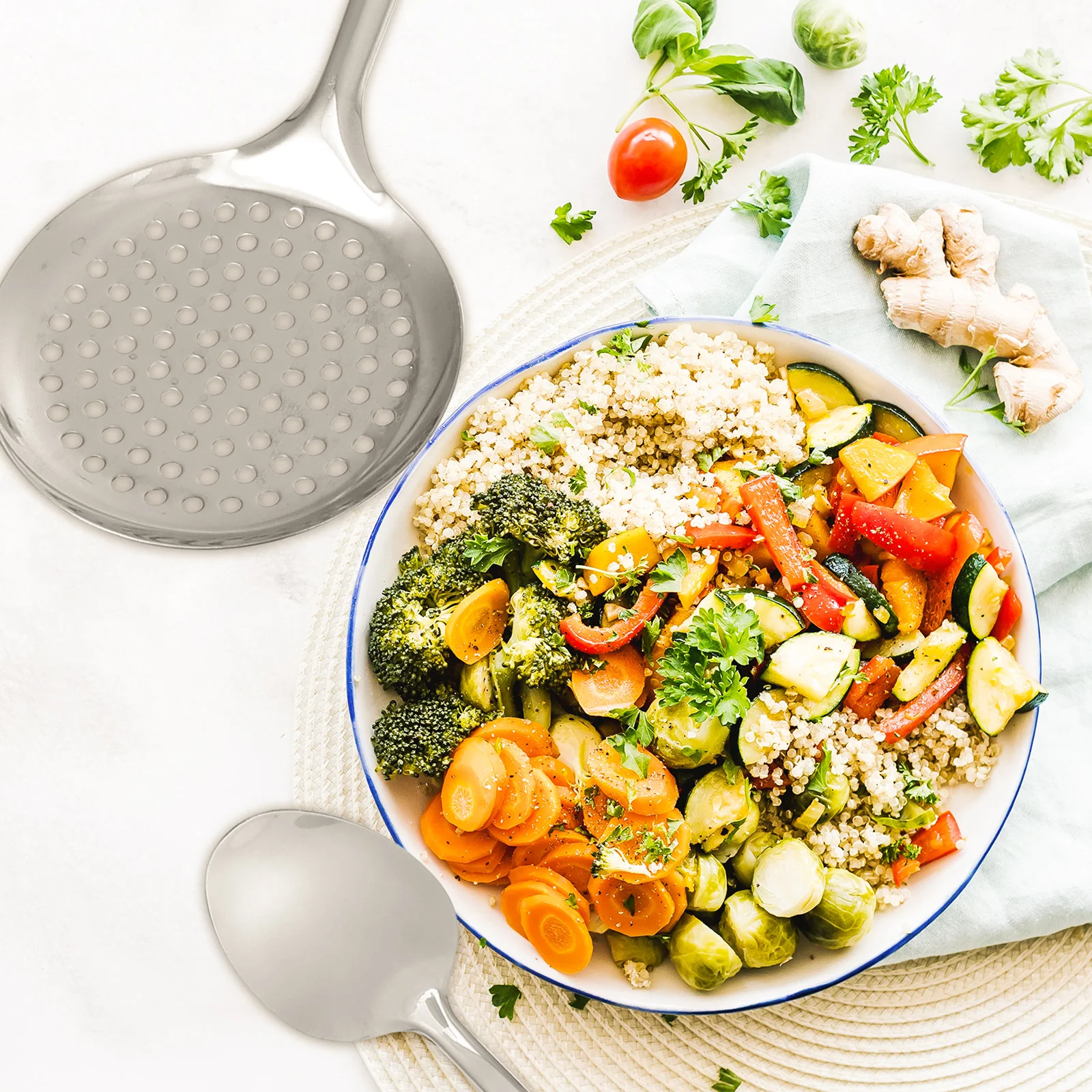 

5 pcs Stainless Steel Kitchen Ware Set Heat Resistant Cooking Utensils Smooth Handle For Home Use Kitchen Utensils Set Tableware