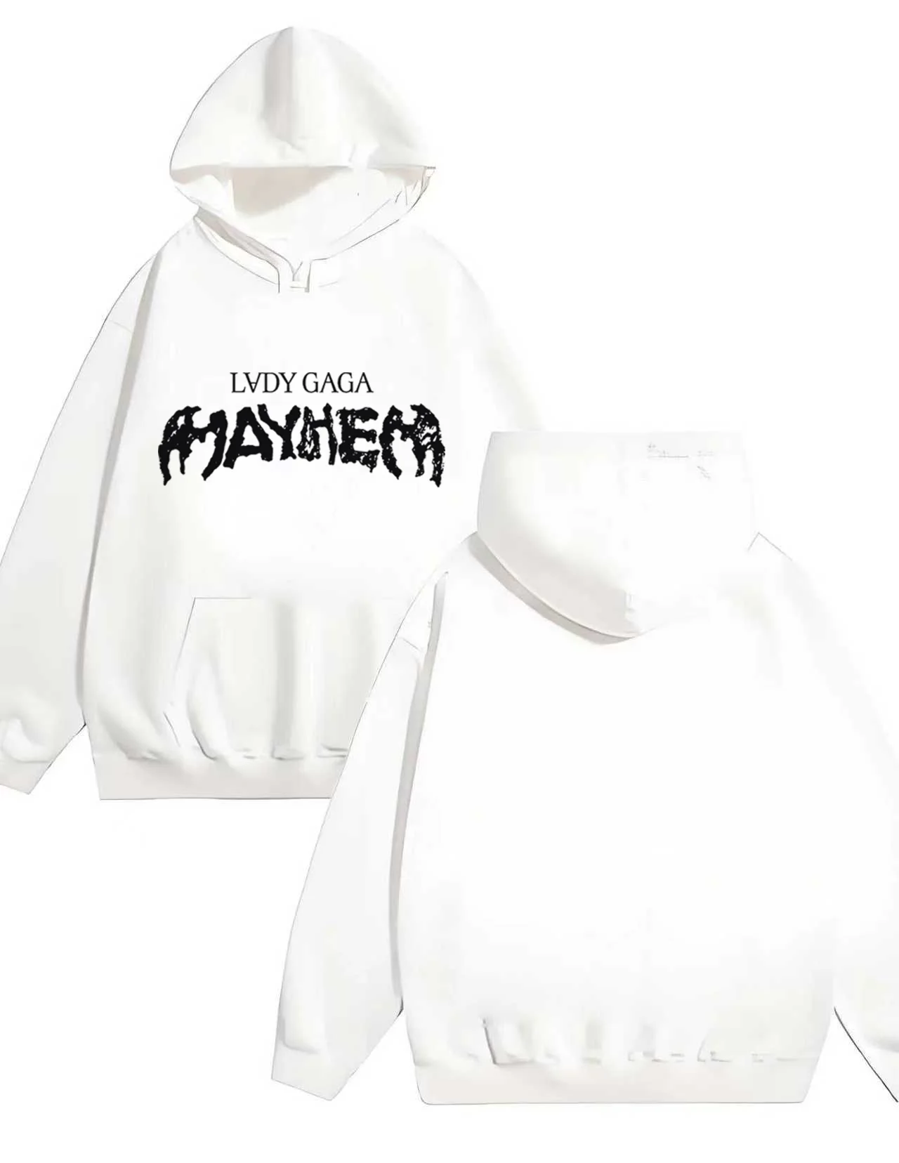 

2025 Новая модная толстовка с капюшоном из тяжелого веса 330 г Lady Gaga Mayhem с принтом, повседневная унисекс