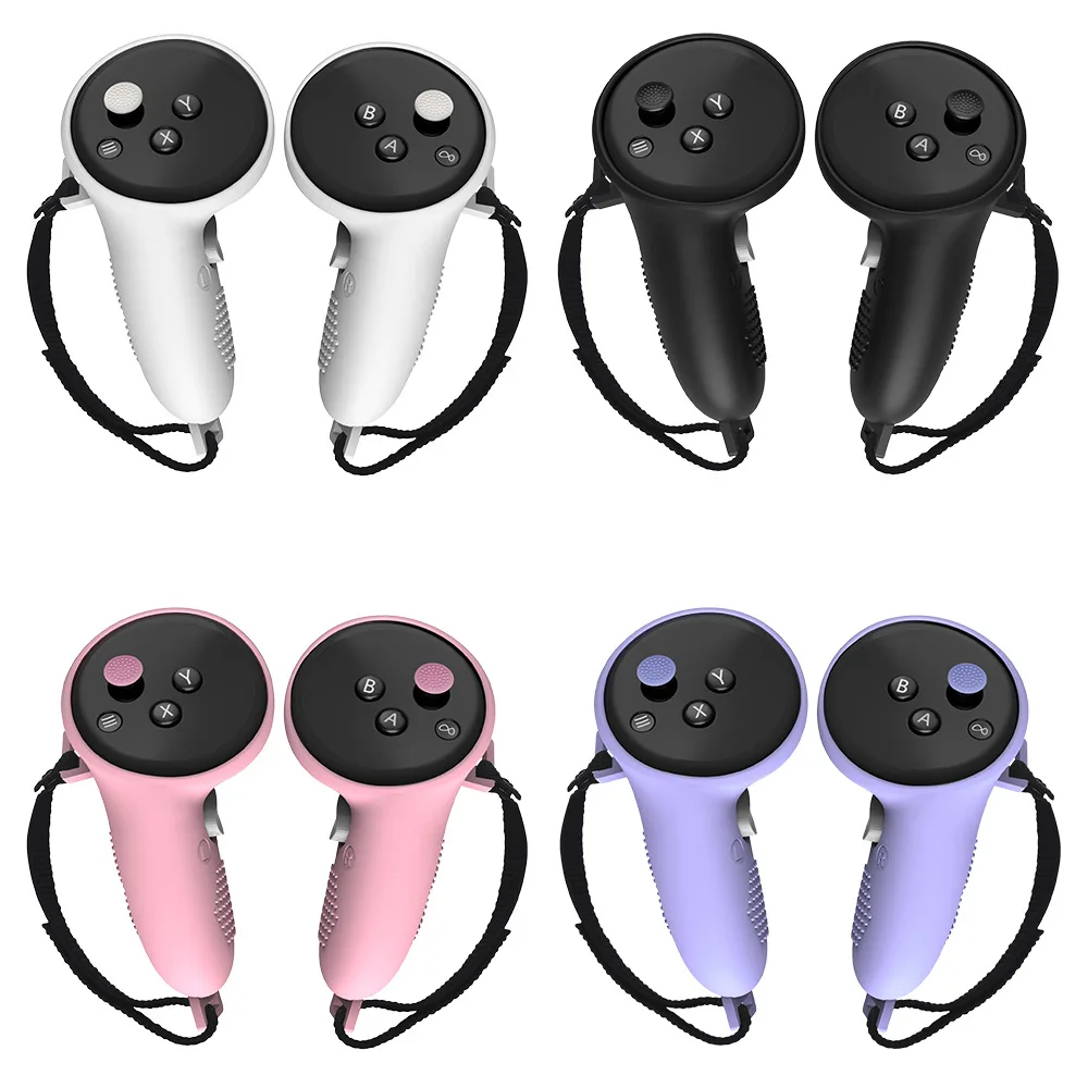 2pcs Protection Grip Cover Controller Silicone Cover Accessories With Rocker Cap For Meta Quest3 Controller Handles