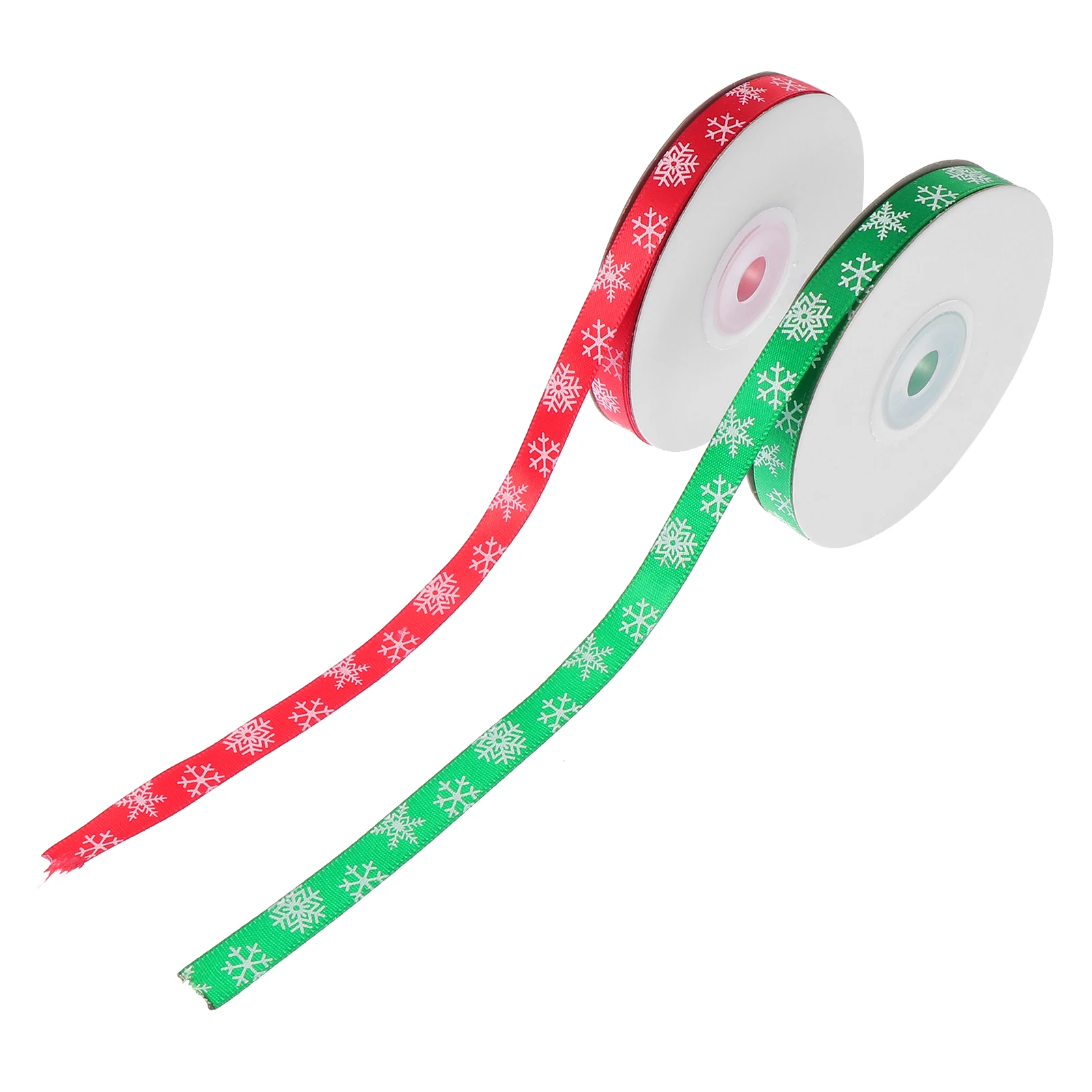 

Iridescent Christmas Ribbon 2 Rolls Gift Packing Ribbons for Crafts Satin Printing Decorative Bows DIY Projects Holiday