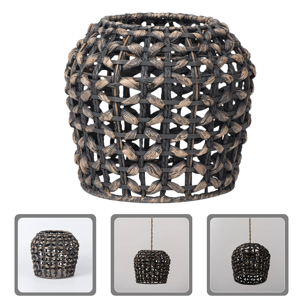 

Farmhouse Style Lampshade Natural Woven Hyacinth Cover for Pendant Lights Rustic Vintage Light Shade Replacement Indoor