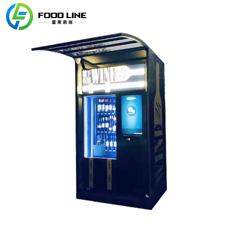 ตู้จำหน่ายสินค้าอัตโนมัติแบบกำหนดเอง FL บริการ 24 ชั่วโมง จำหน่ายเครื่องดื่ม เช่น นมมะพร้าว ชานมไข่มุก น้ำ ไวน์  มีจำหน่ายแล้ว