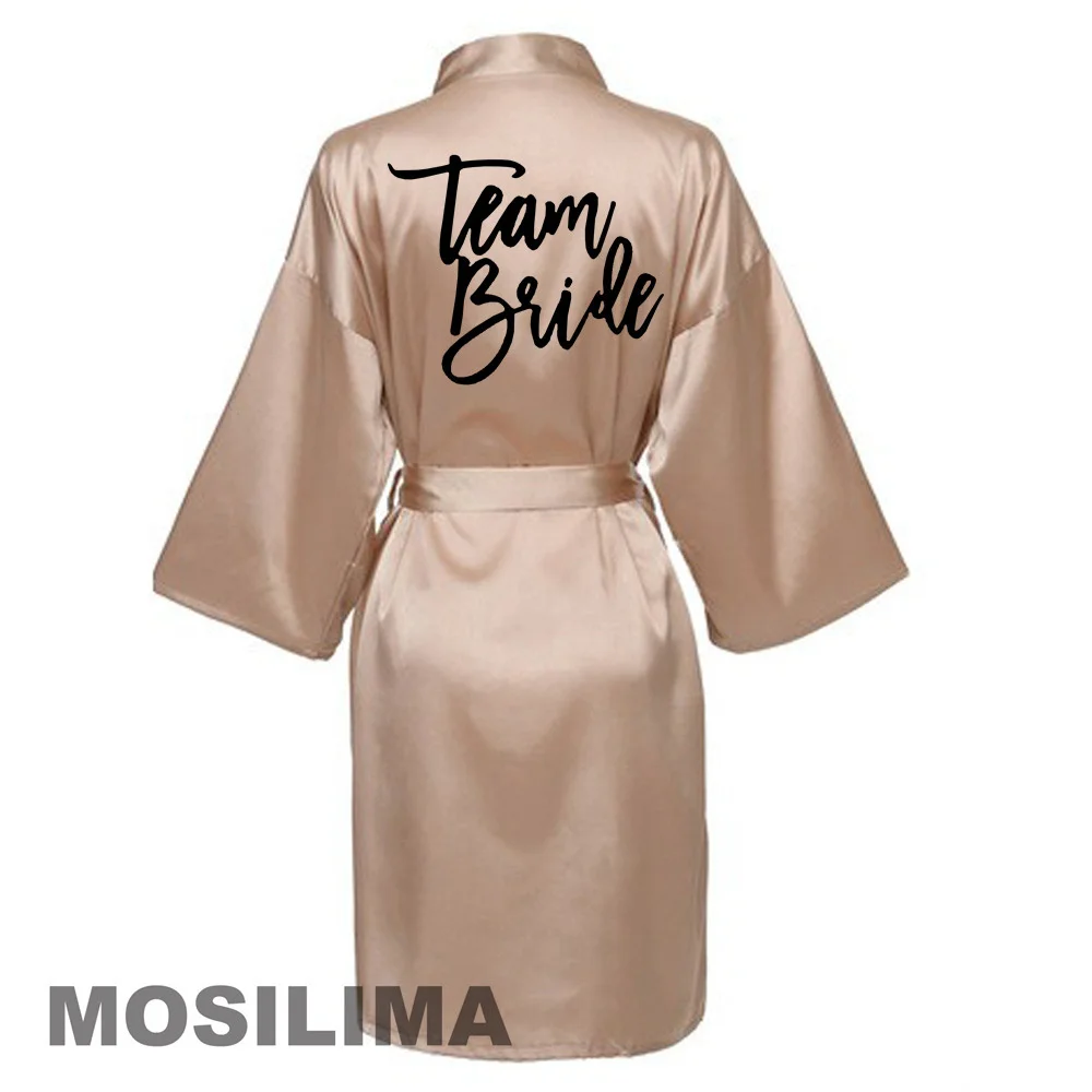 Wedding Bride Bridesmaid Robe Dressing Gown Sexy Women Bathrobe Nightgown Short Sleepwear Casual Kimono SP041