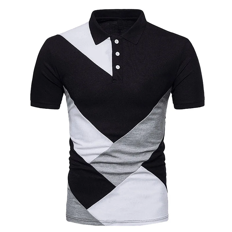

New Men Polo Men Shirt Short Sleeve Polo Shirt Contrast Color Polo New Clothing Summer Streetwear Casual Fashion Men Tops