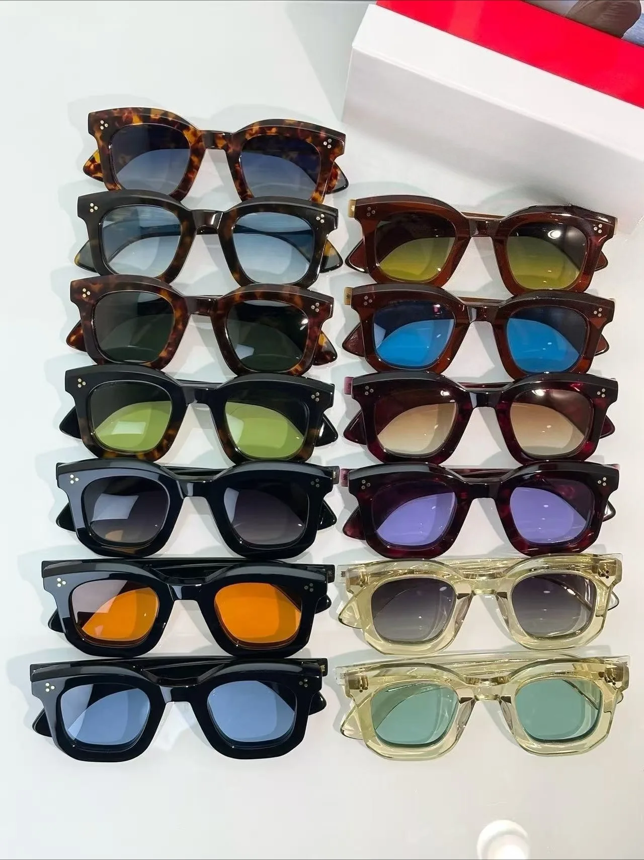 

MAX PITTI Poli-46 vintage luxury rectangular sunglasses for men and women handcrafted by Japanese artisans with a glasses case