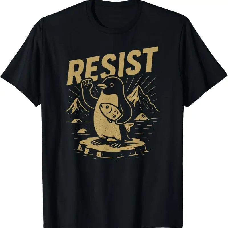 

Футболка с забавными пингвинами, устойчивым пингвином против тарифов, S 5XL