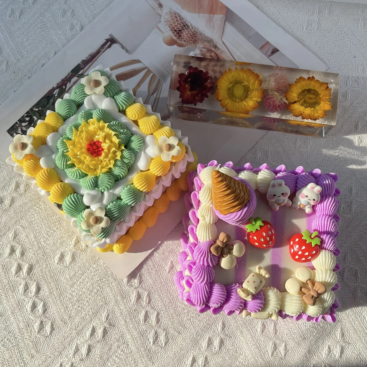 12cm Floral Cream Storage Box, Wooden Makeup Organizer for Jewelry, Modern Vanity Desktop Decor, Girls Gift, Home Decor