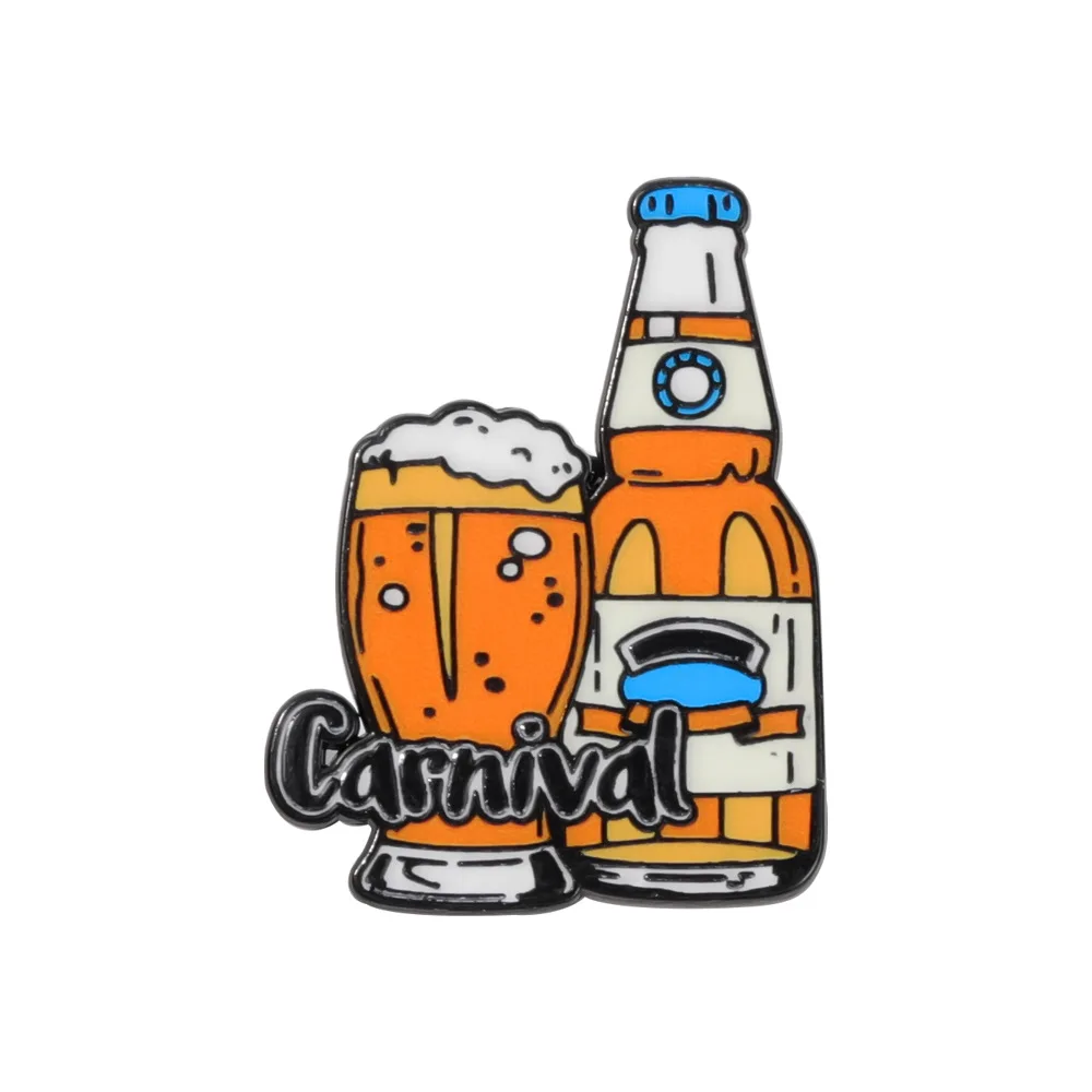 Creative Whiskey Wine Beer Bottle Brooch Retro Alcohol Alloy Enamel Badge Clothes Decor Lapel Pins Fashion Jewelry Gift