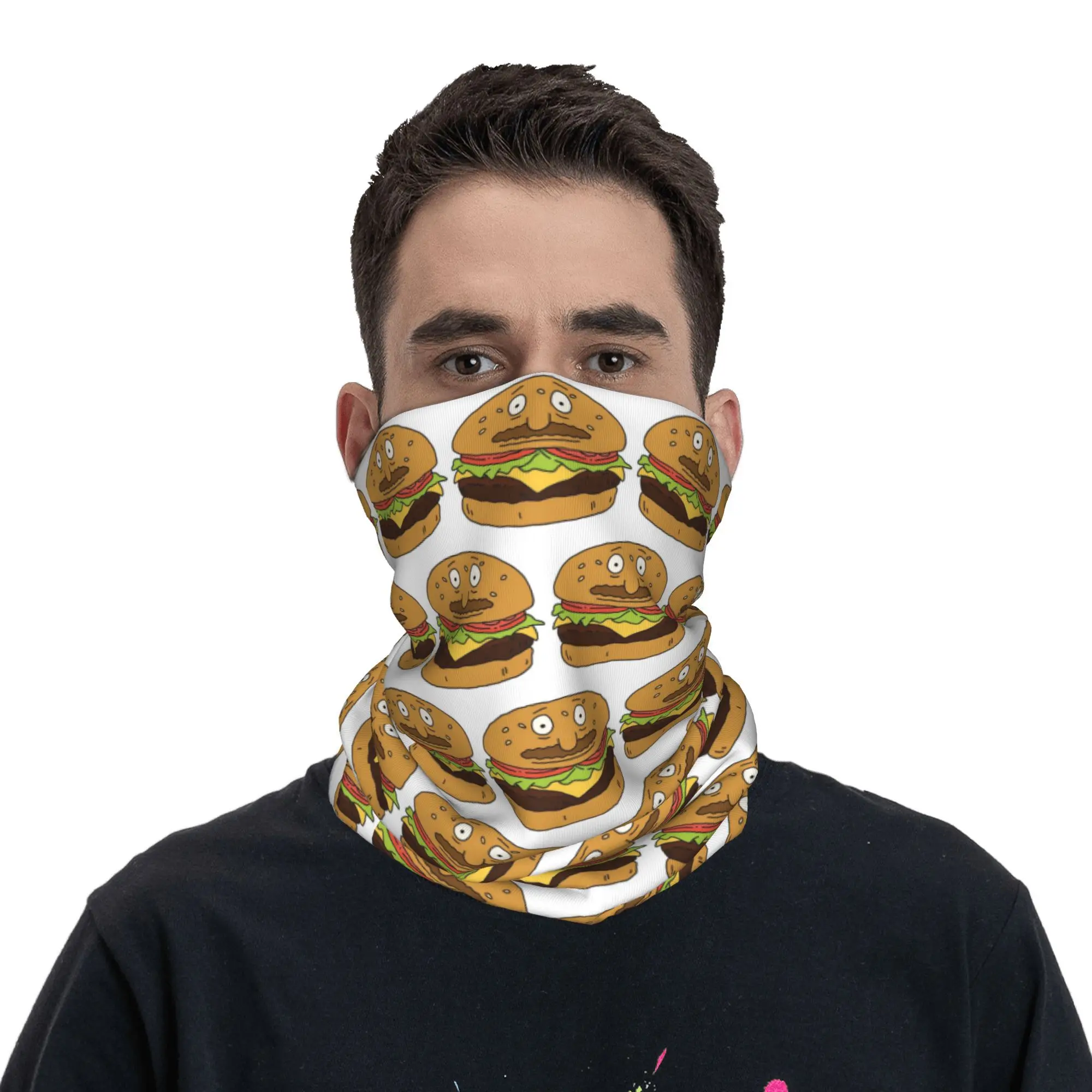Bob as a Burger Bandana Neck Gaiter Printed Wrap Scarf Multifunction Headwear Running For Men Women Adult Washable