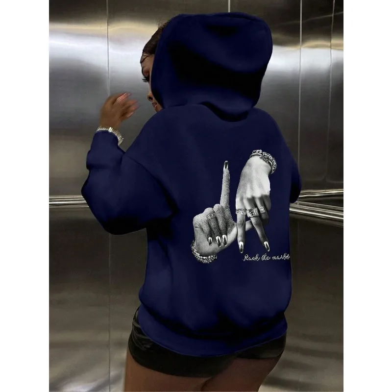 

Hoodies for Fall/Winter Slaydiva LA Casual Backhand Graphic Hoodie Sweatshirt Loose Fit Cotton Fleece Mens Womens Fast Shipping