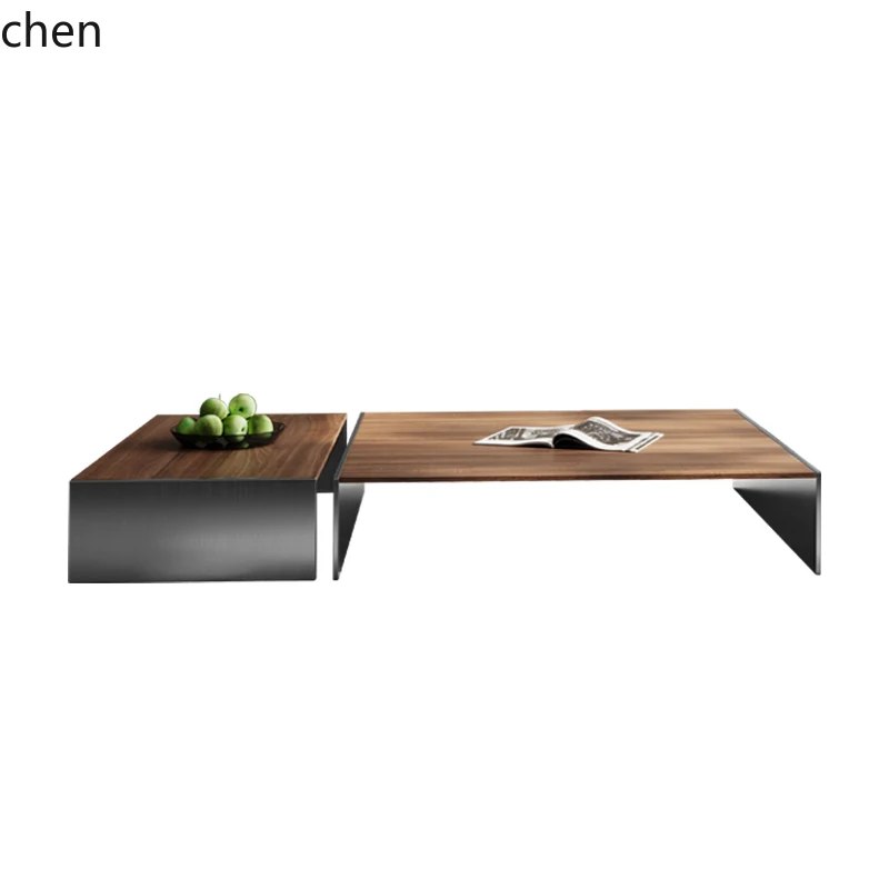 HT solid wood coffee table living room light luxury high-end sense home rectangular high-end atmosphere