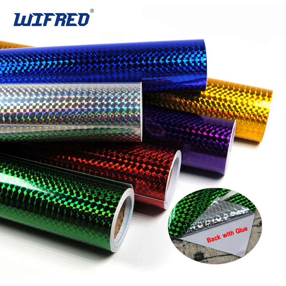 

Wifreo 5M x 22cm Lure Building Jig Squid Skin Holographic Adhesive Film Sticker Flash Tape Sabiki Bait Decal Fly Tying Material