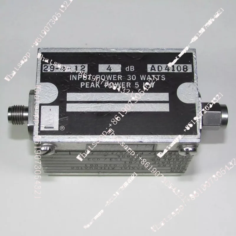 29-4-12 DC-10GHz 4dB 30W RF Microwave Coaxial Fixed Attenuator